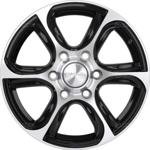 Колесный диск СКАД Скала 7.5xR17 6x139.7 ET30 DIA106.2 черный глянцевый с полированной лицевой поверхностью