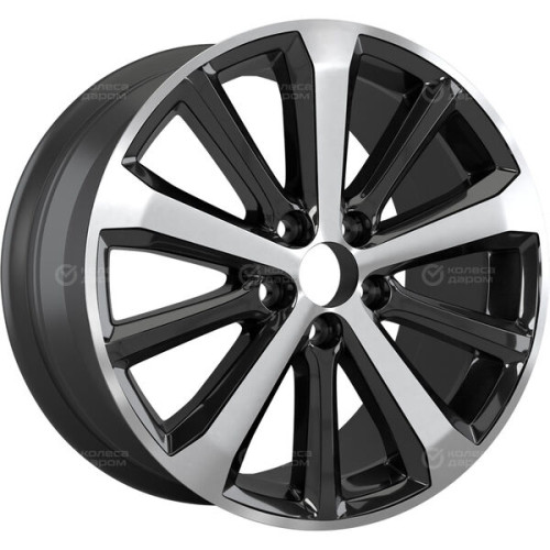 Колесный диск Replay KI233 7.5xR18 5x114.3 ET49.5 DIA67.1 черный глянцевый с полированной лицевой частью