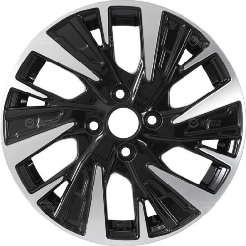 Колесный диск KDW KD1580 6xR15 4x100 ET37 DIA60.1 черный глянцевый с полированными элементами лицевой поверхности