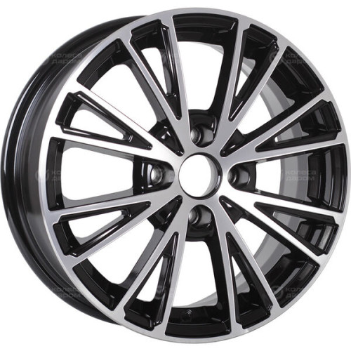 Колесный диск КиК Меандр 6xR15 4x100 ET35 DIA67.1 черный глянцевый с полированными элементами лицевой поверхности