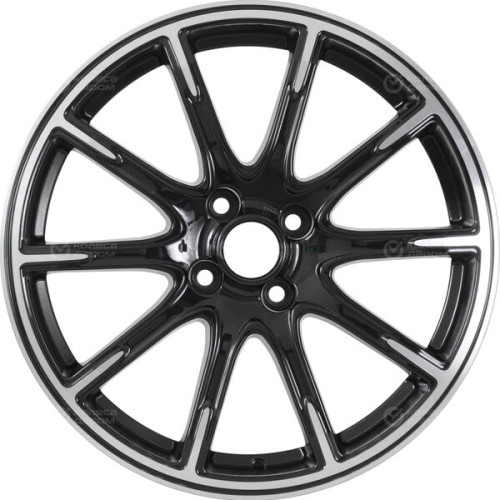 Колесный диск KHOMEN KHW1707 (Lada Vesta Cross) 6.5xR17 4x100 ET43 DIA60.1 глянцевый черный с полированной лицевой частью