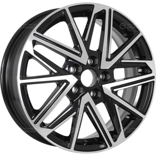 Колесный диск Carwel Галилео 6xR16 5x114.3 ET43 DIA67.1 чёрный глянцевый с полированной лицевой поверхностью