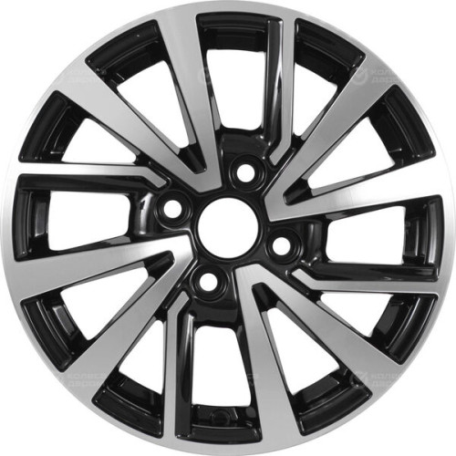 Колесный диск KDW KD1430 5.5xR14 4x100 ET40 DIA60.1 (уценка) глянцевый черный с полированной лицевой частью