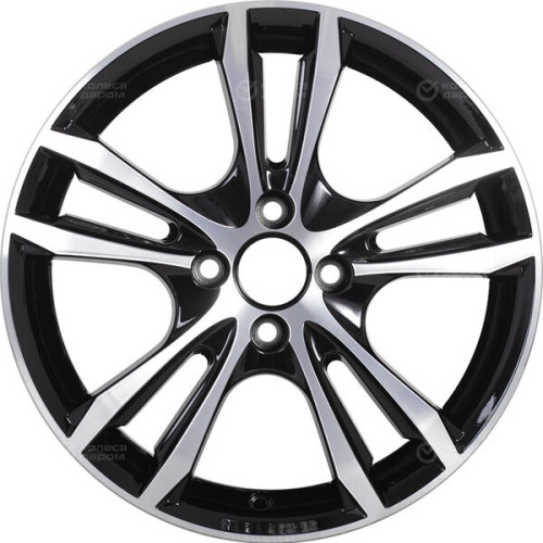 Колесный диск КиК Samara 6xR16 4x100 ET45 DIA67.1 черный глянцевый с полированными элементами лицевой поверхности