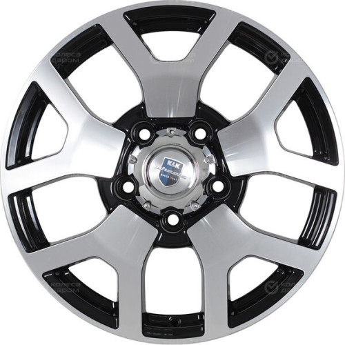 Колесный диск КиК Намиб 7xR18 5x139.7 ET35 DIA108.5 черный глянцевый с полированными элементами лицевой поверхности