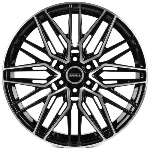Легковой диск Skill Wheels SV178 8x19 6x114,3 ET46 67,1 чёрный глянцевый + полированные спицы