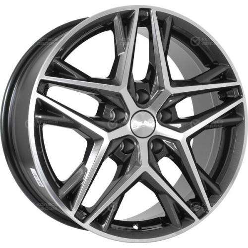 Колесный диск СКАД Челси 8xR18 5x114.3 ET50 DIA67.1 темно-серый глянцевый с полированной лицевой частью