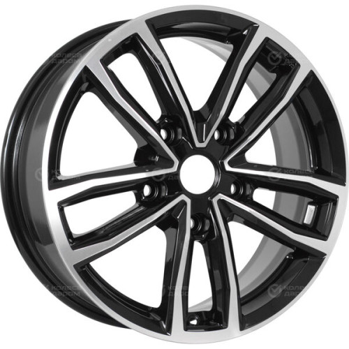 Колесный диск КиК Каланг 6.5xR17 5x114.3 ET40 DIA66.1 черный глянцевый с полированными элементами лицевой поверхности