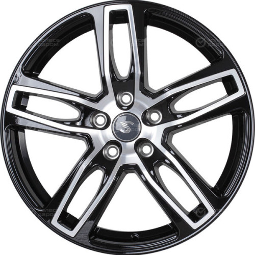 Колесный диск СКАД Женева 7xR18 5x114.3 ET41 DIA67.1 черный глянцевый с полированными элементами лицевой поверхности