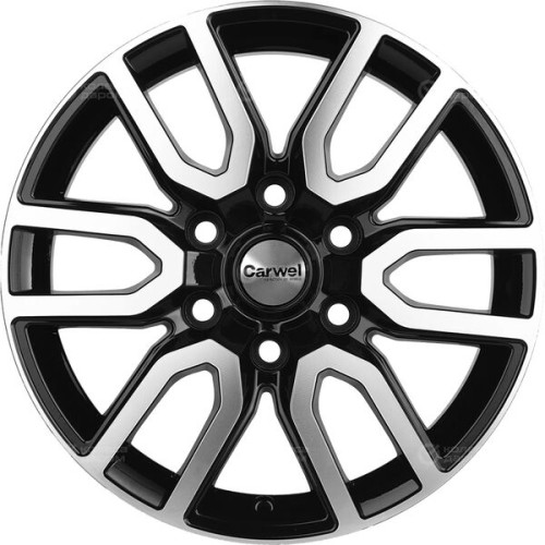 Колесный диск Carwel Барал 1723 8xR17 6x139.7 ET42 DIA75.1 чёрный глянцевый с полированной лицевой частью