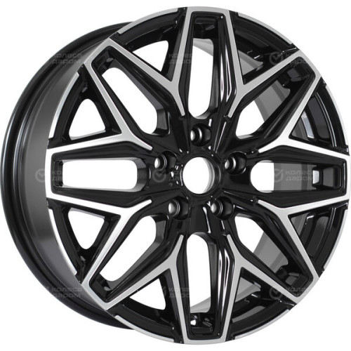 Колесный диск КиК Ариус 7xR17 5x112 ET40 DIA57.1 черный глянцевый с полированными элементами лицевой поверхности