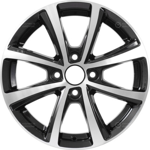 Колесный диск Carwel Акуш 6xR15 4x100 ET45 DIA67.1 чёрный глянцевый с полированной лицевой поверхностью