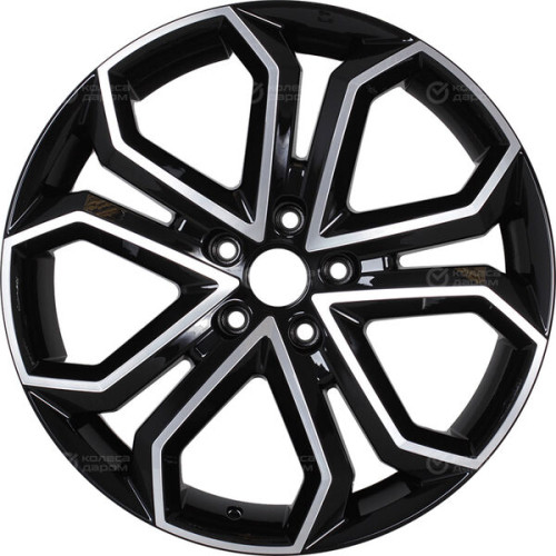 Колесный диск КиК Пандора 8.5xR19 5x114.3 ET45 DIA67.1 черный глянцевый с полированными элементами лицевой поверхности