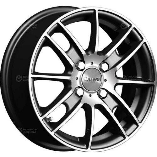 Колесный диск Carwel Лада 173 5.5xR14 4x108 ET45 DIA63.35 чёрный глянцевый с полированной лицевой поверхностью