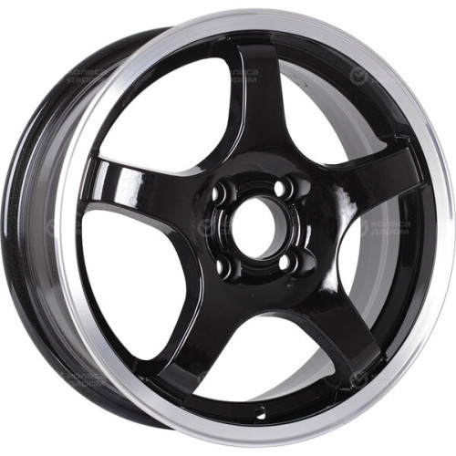 Колесный диск CrossStreet CR14 6xR15 4x100 ET40 DIA60.1 черный глянцевый с полированным ободом