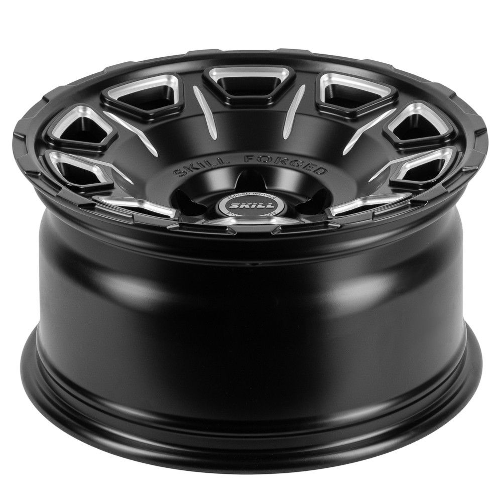 Легковой диск Skill Wheels SV164 9x17 5x127 ET 71,6 чёрный матовый + полированные спицы