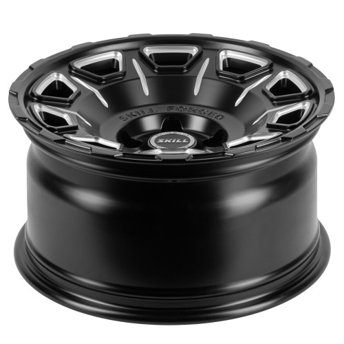 Легковой диск Skill Wheels SV164 9x17 5x127 ET 71,6 чёрный матовый + полированные спицы