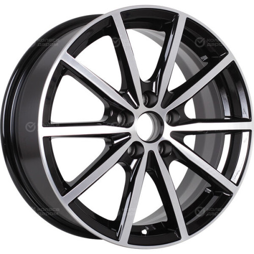Колесный диск Alcasta M61 7xR17 5x110 ET39 DIA65.1 черный глянцевый с полированной лицевой частью