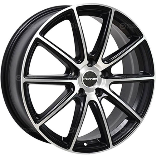 Колесный диск PDW 5208 8xR19 5x108 ET45 DIA67.1 черный матовый с полировкой