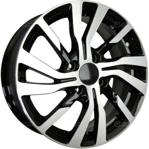 Колесный диск Carwel Вест 196 6xR15 4x100 ET50 DIA60.1 чёрный глянцевый с полированной лицевой поверхностью