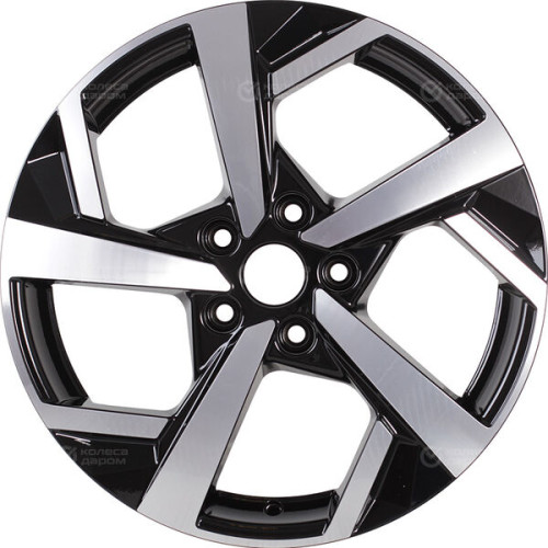 Колесный диск KHOMEN KHW1712 (ZV 17_Haval Jolion) 7xR17 5x114.3 ET37 DIA66.5 глянцевый черный с полированной лицевой частью