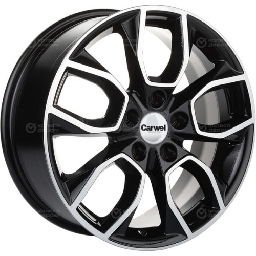 Колесный диск Carwel Ханга 1735 7xR17 5x114.3 ET51 DIA67.1 черный глянцевый с полированной лицевой частью