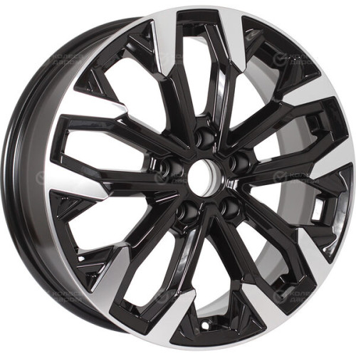 Колесный диск КиК Морейн 6.5xR17 5x114.3 ET50 DIA67.1 черный глянцевый с полированными элементами лицевой поверхности