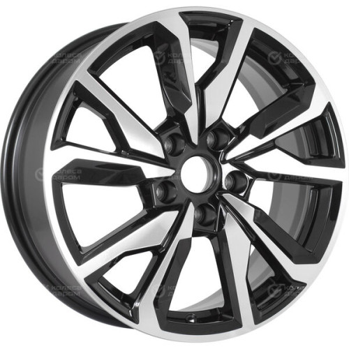 Колесный диск WUP Up114 7xR17 5x114.3 ET45 DIA60.1 черный глянцевый с полированными элементами лицевой поверхности
