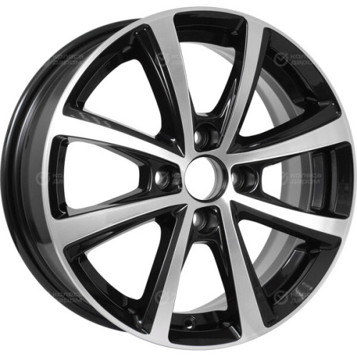 Колесный диск Carwel Акуш 6xR15 4x100 ET48 DIA54.1 чёрный глянцевый с полированной лицевой поверхностью