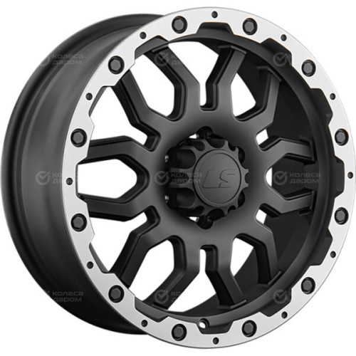 Колесный диск LS LS 1285 7.5xR17 6x114.3 ET40 DIA66.1 черный матовый с полированным ободом