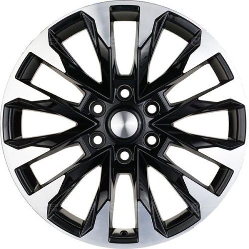 Колесный диск Carwel Печора 258 7.5xR18 6x139.7 ET25 DIA106.1 чёрный глянцевый с полированной лицевой поверхностью