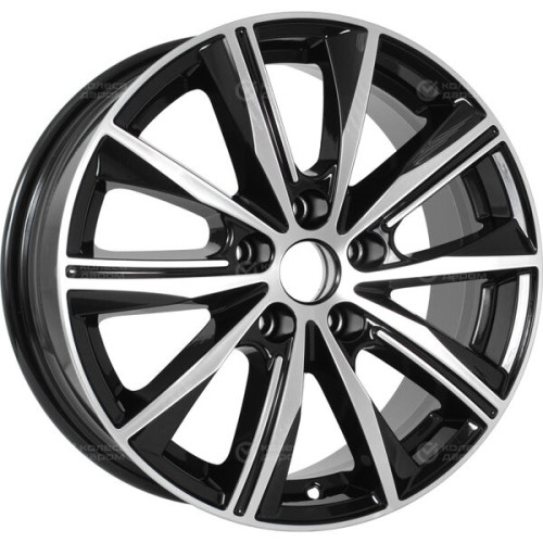Колесный диск КиК Арнар 7xR16 5x105 ET38 DIA56.6 черный глянцевый с полированными элементами лицевой поверхности