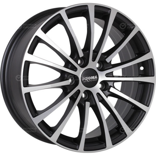Колесный диск Proma Цунами 7xR17 5x108 ET33 DIA60.1 черный матовый с алмазной проточкой