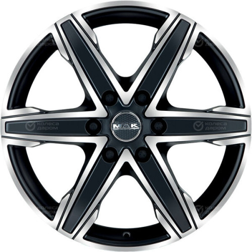 Колесный диск MAK King 6 6.5xR16 6x139.7 ET10 DIA112 черный матовый с полированной лицевой частью