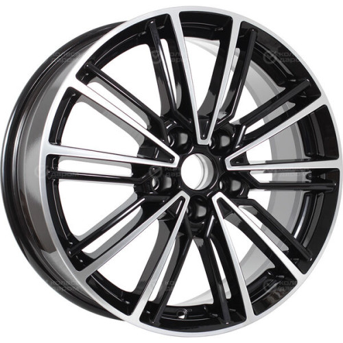 Колесный диск КиК Эрфурт 7xR17 5x114.3 ET45 DIA67.1 черный глянцевый с полированными элементами лицевой поверхности