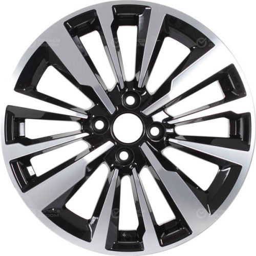 Колесный диск КиК Эрман 6.5xR16 4x100 ET50 DIA60.1 (уценка) черный глянцевый с полированными элементами лицевой поверхности