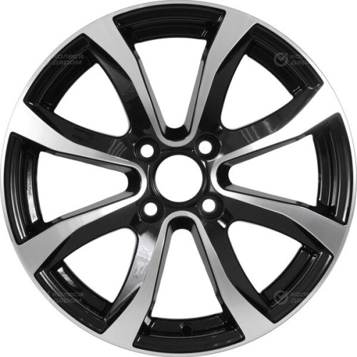 Колесный диск Carwel Омикрон 110 6xR15 4x100 ET35 DIA67.1 чёрный глянцевый с полированной лицевой поверхностью