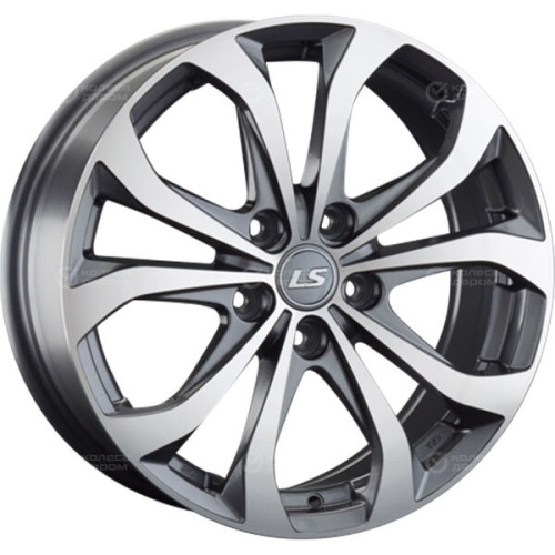 Колесный диск LS LS 843 7xR17 5x114.3 ET45 DIA67.1 насыщенный темно-серый полностью полированный