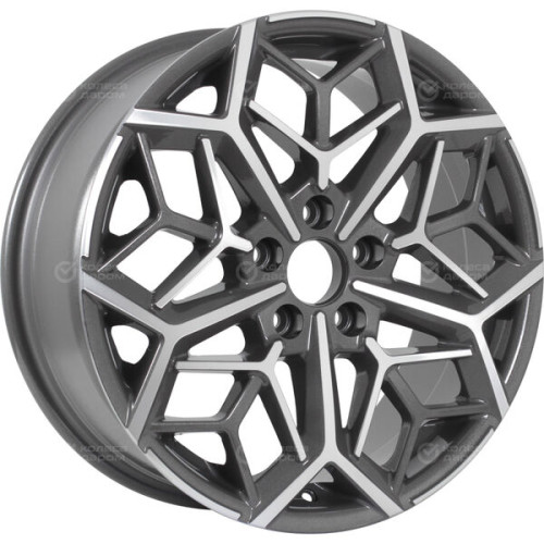 Колесный диск KDW KD1710 7xR17 5x114.3 ET50 DIA67.1 темно-серый с полированной лицевой частью