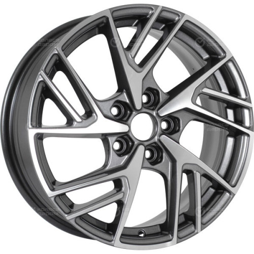 Колесный диск KHOMEN KHW1722 (Chery/Exeed) 6.5xR17 5x108 ET33 DIA60.1 насыщенный темно-серый полностью полированный