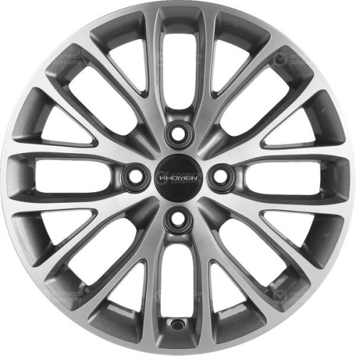 Колесный диск KHOMEN KHW1506 (ZV15_Logan) 6xR15 4x100 ET40 DIA60.1 насыщенный темно-серый полностью полированный