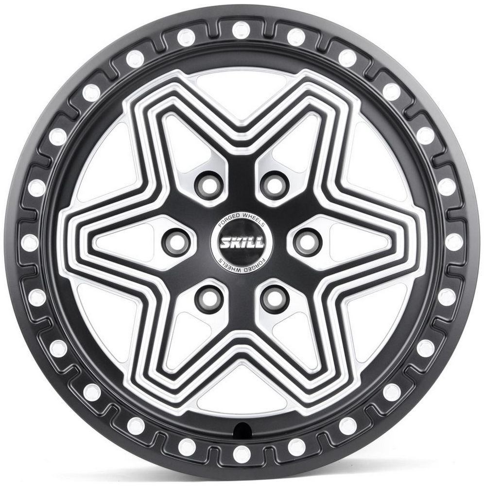 Легковой диск Skill Wheels SB125-CT356 9x18 6x139,7 ET45 95,1 чёрный матовый + полированные спицы