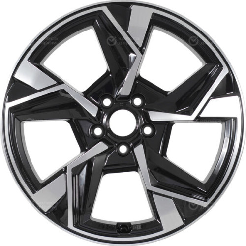 Колесный диск КиК Кайан 7.5xR18 5x114.3 ET45 DIA66.1 черный глянцевый с полированными элементами лицевой поверхности