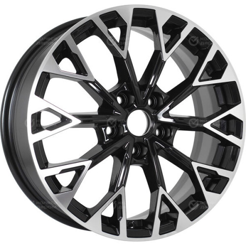 Колесный диск KHOMEN KHW1718 (Tiggo 4/4 Pro/7 Pro/Exeed LX/Omoda C5) 7xR17 5x108 ET33 DIA60.1 глянцевый черный с полированной лицевой частью