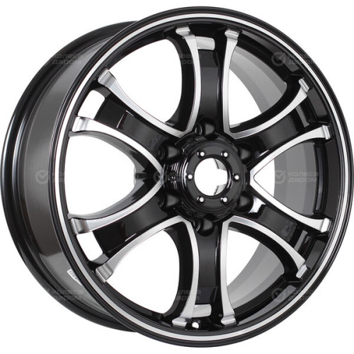 Колесный диск КиК Балеар-оригинал (КС727) 7.5xR18 6x139.7 ET25 DIA106.1 черный глянцевый с полированными элементами лицевой поверхности
