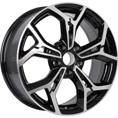 Колесный диск Carwel Карачи 203 7xR17 5x114.3 ET45 DIA66.1 чёрный глянцевый с полированной лицевой поверхностью