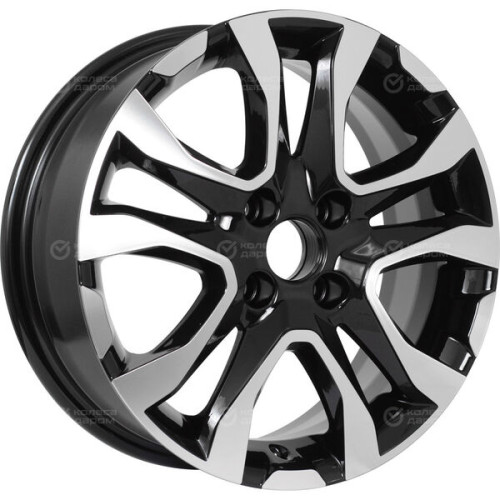 Колесный диск Carwel Тобол 1503 6xR15 4x100 ET45 DIA56.6 чёрный глянцевый с полированной лицевой частью