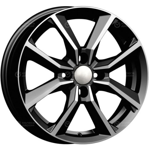 Колесный диск Carwel Тахо 283 6xR15 4x100 ET38 DIA67.1 чёрный глянцевый с полированной лицевой частью