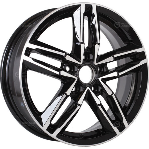 Колесный диск КиК Sayan-оригинал 6xR16 5x112 ET48 DIA57.1 черный глянцевый с полированными элементами лицевой поверхности