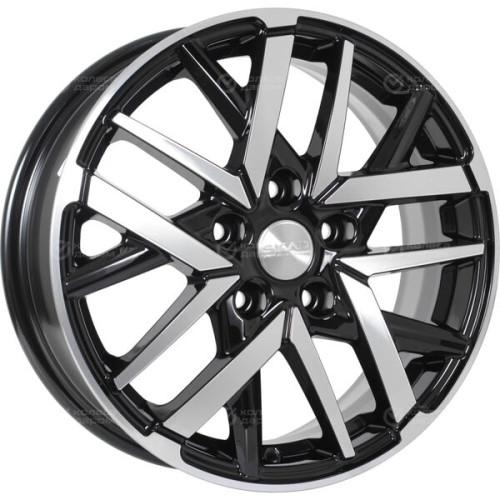 Колесный диск СКАД Босфор 6xR16 5x112 ET43 DIA57.1 черный глянцевый с полированной лицевой поверхностью